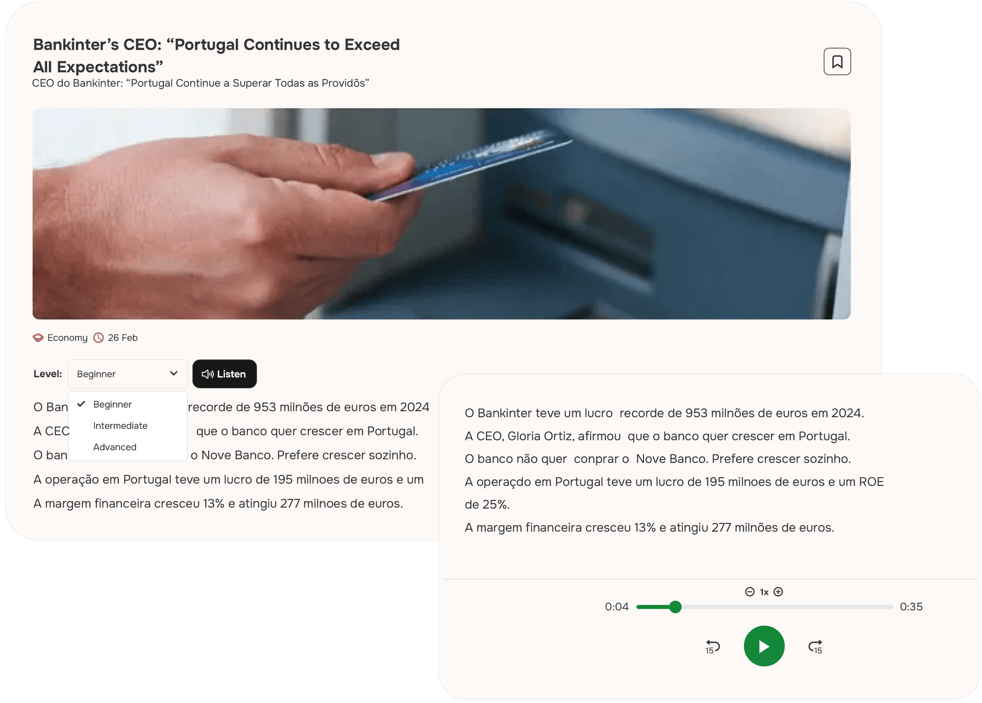 Lessons and Listening demonstration